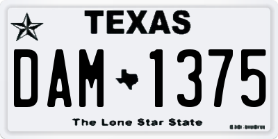 TX license plate DAM1375