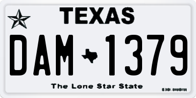 TX license plate DAM1379