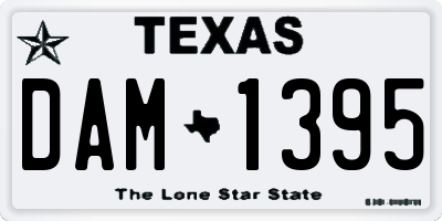 TX license plate DAM1395