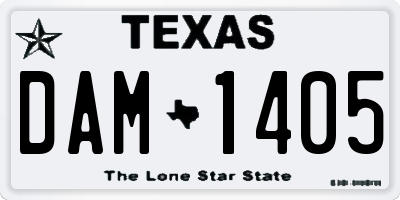 TX license plate DAM1405