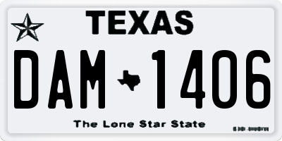 TX license plate DAM1406