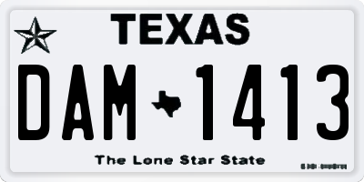 TX license plate DAM1413