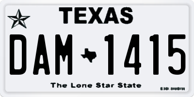 TX license plate DAM1415