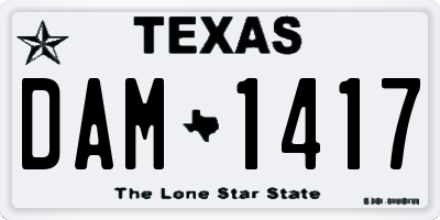 TX license plate DAM1417