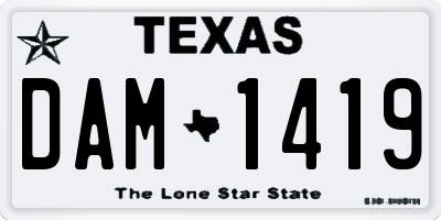 TX license plate DAM1419