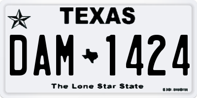 TX license plate DAM1424