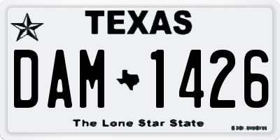 TX license plate DAM1426