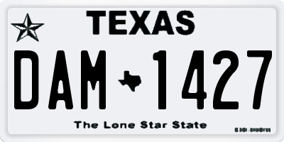 TX license plate DAM1427