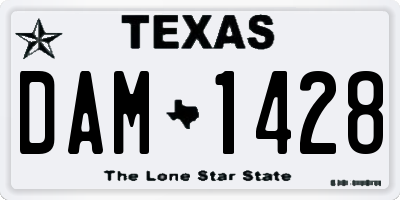 TX license plate DAM1428