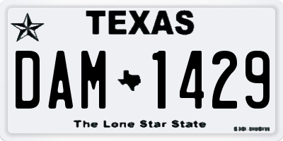 TX license plate DAM1429