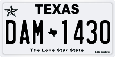 TX license plate DAM1430