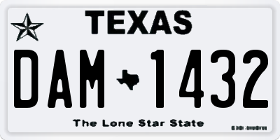 TX license plate DAM1432