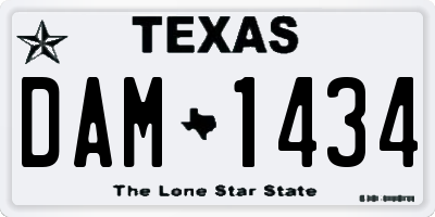 TX license plate DAM1434