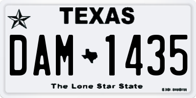 TX license plate DAM1435