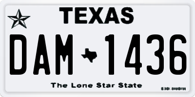 TX license plate DAM1436