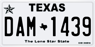 TX license plate DAM1439