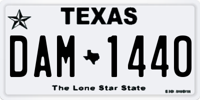 TX license plate DAM1440