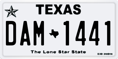 TX license plate DAM1441