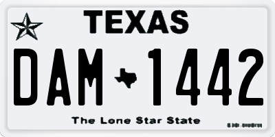 TX license plate DAM1442