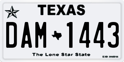 TX license plate DAM1443