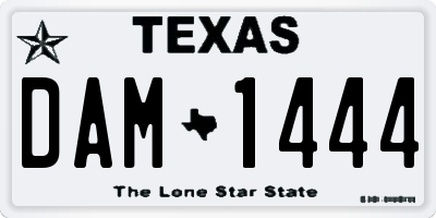 TX license plate DAM1444