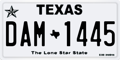 TX license plate DAM1445