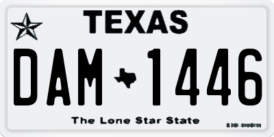 TX license plate DAM1446