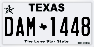 TX license plate DAM1448
