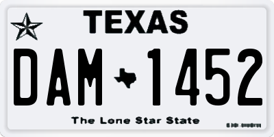 TX license plate DAM1452