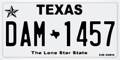 TX license plate DAM1457