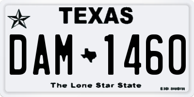 TX license plate DAM1460
