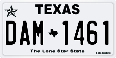 TX license plate DAM1461