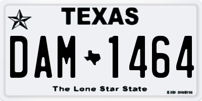 TX license plate DAM1464