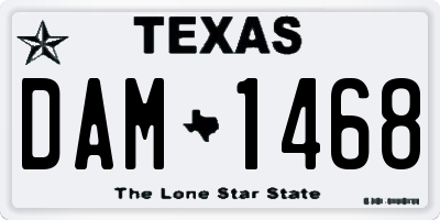 TX license plate DAM1468