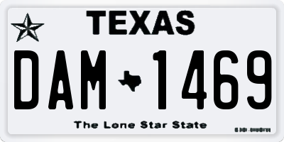 TX license plate DAM1469