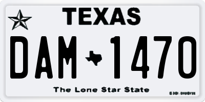 TX license plate DAM1470