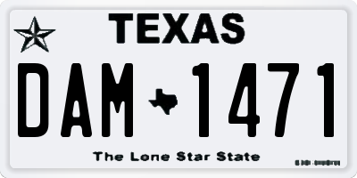 TX license plate DAM1471