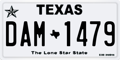 TX license plate DAM1479