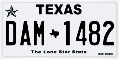 TX license plate DAM1482