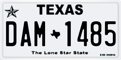 TX license plate DAM1485