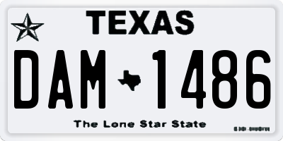 TX license plate DAM1486