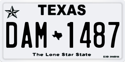 TX license plate DAM1487