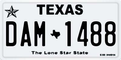 TX license plate DAM1488