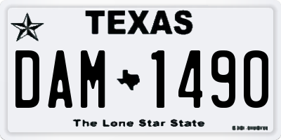 TX license plate DAM1490