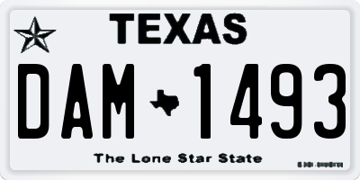 TX license plate DAM1493