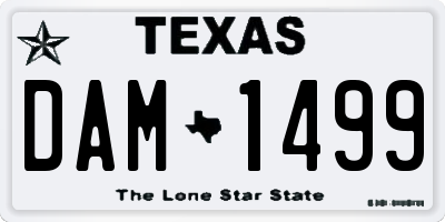TX license plate DAM1499