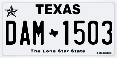 TX license plate DAM1503