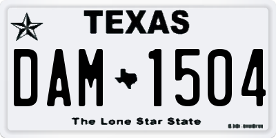 TX license plate DAM1504