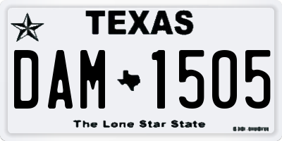 TX license plate DAM1505