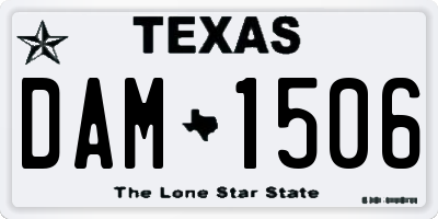 TX license plate DAM1506